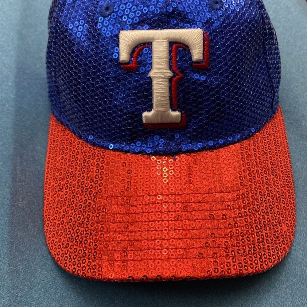 Texas Rangers Victoria’s Secret PINK Sequin Sequence Bling Sparkle Baseball Cap - Picture 4 of 13